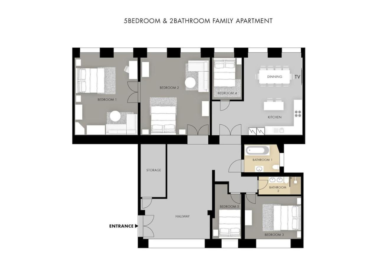 5Br 2Bath Family Apt 5Mins To Wenceslas Square Prague Extérieur photo